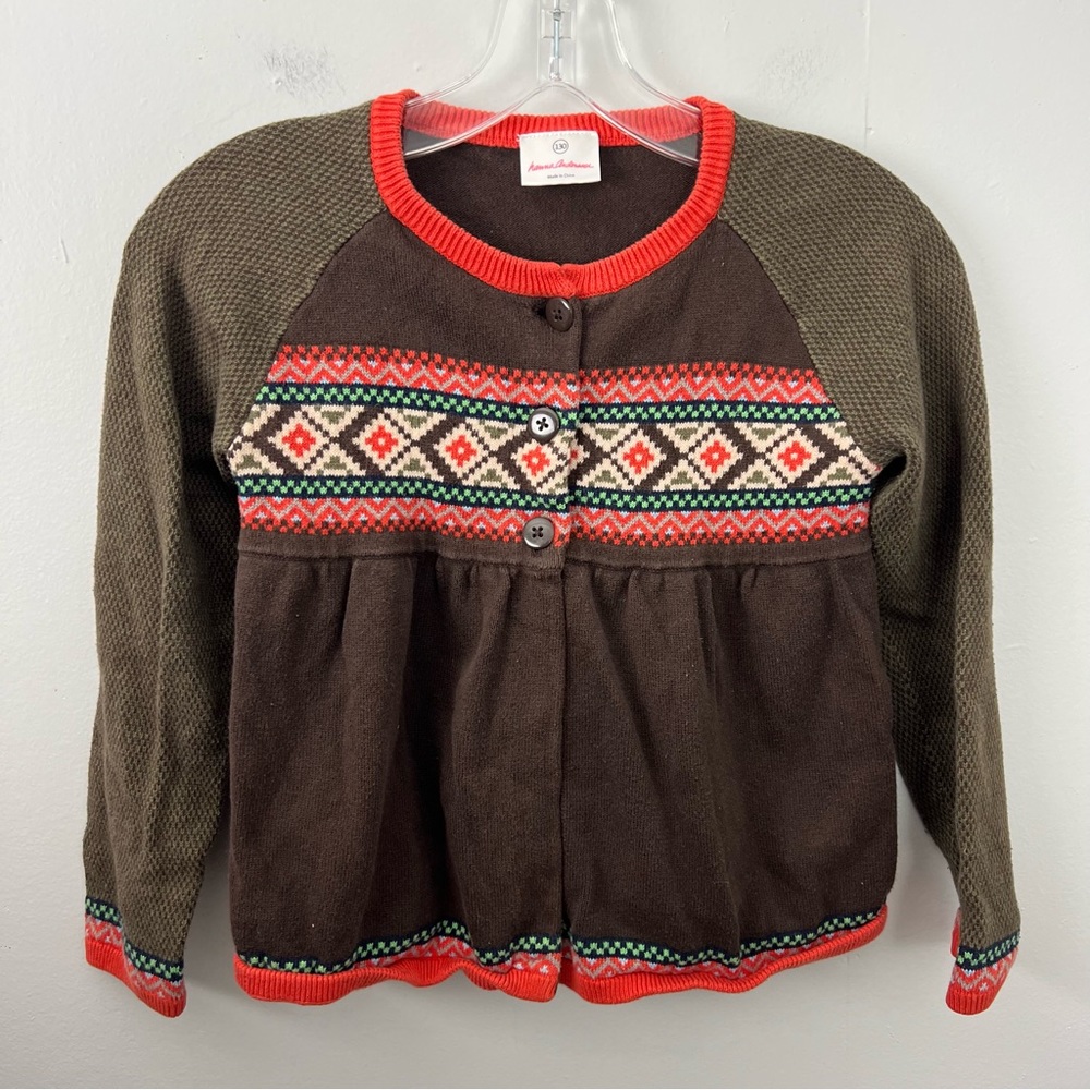 Hanna Andersson Storyteller Fair Isle Cardigan Buttons